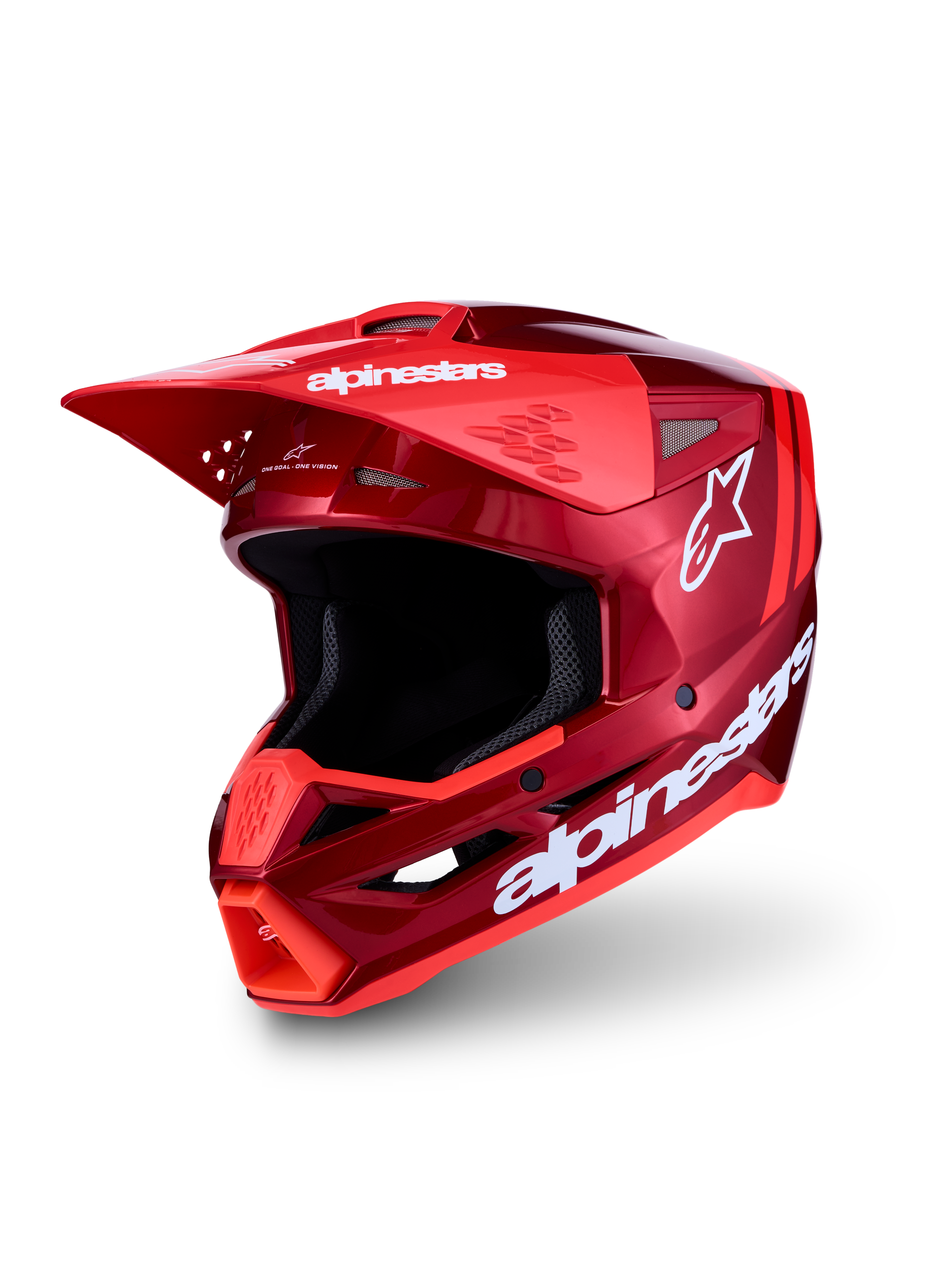Alpinestars SM3 Radium ECE06, capacete de motocross vermelho e branco, calota termo-injetada e certificado ECE 2206