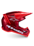Capacete Alpinestars SM3 Radium ECE06, motocross vermelho e branco, ventilação avançada e proteção contra impactos