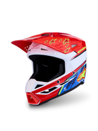 Alpinestars SM3 Falcon ECE06, capacete de motocross para todo-o-terreno, vermelho e branco, certificado ECE 2206, calota termo-injetada leve