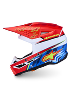 Alpinestars SM3 Falcon ECE06, capacete de motocross, vermelho e azul, certificado ECE 22.06, sistema de libertação do visor