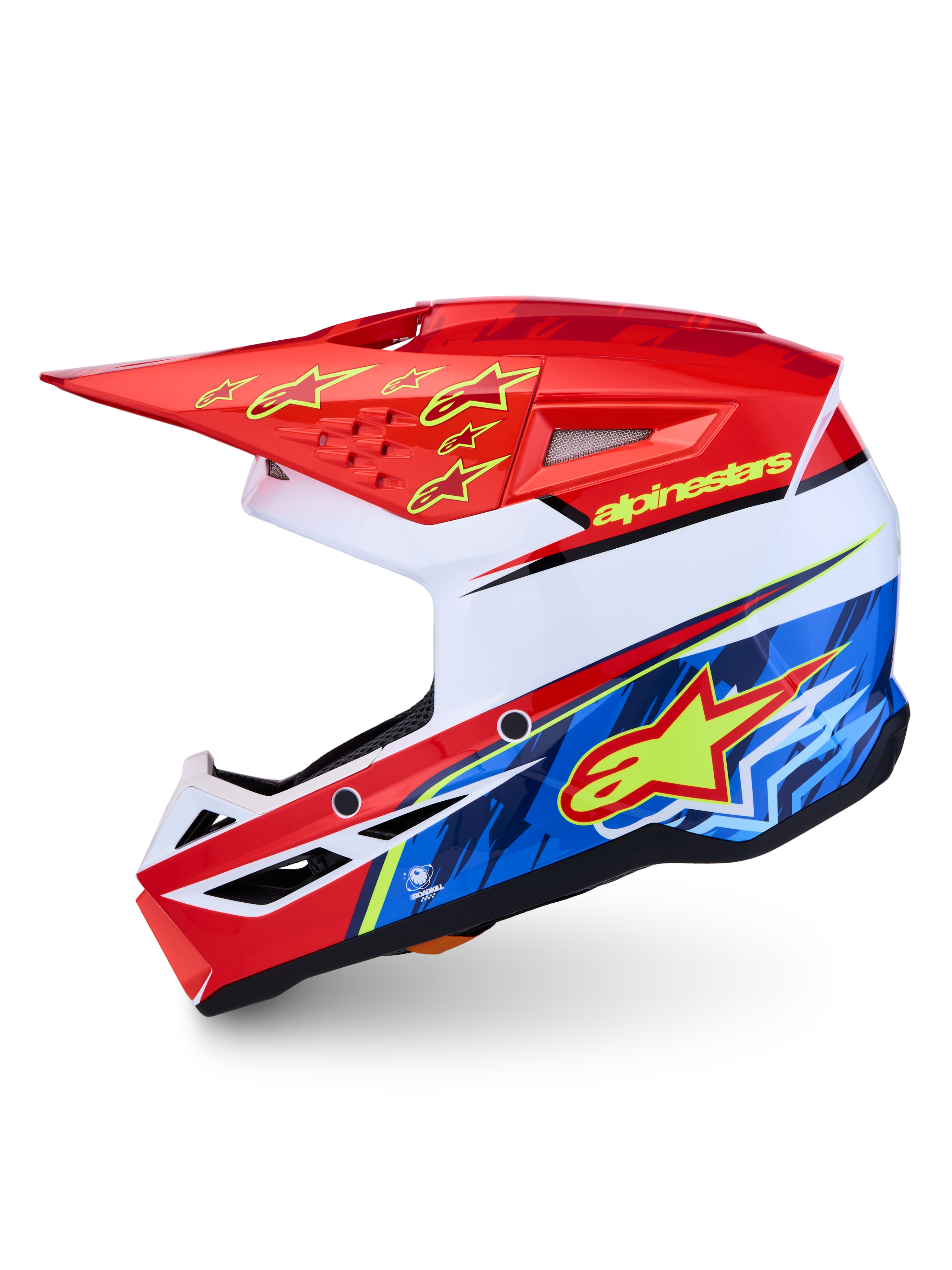 Alpinestars SM3 Falcon ECE06, capacete de motocross, vermelho e azul, certificado ECE 22.06, sistema de libertação do visor