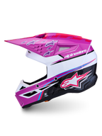 Capacete Alpinestars SM3 Falcon ECE06, motocross, roxo e branco brilhante, ventilação avançada e proteção certificada ECE 22.06