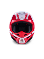 Alpinestars S-M3 Heat, capacete de motocross todo-o-terreno, vermelho, branco e preto, certificado ECE 22.06, vista frontal.