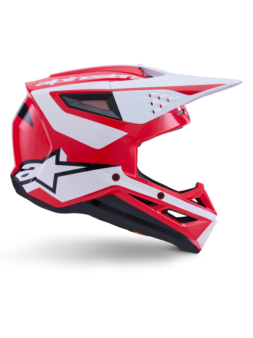 Alpinestars S-M3 Heat, capacete de motocross unissexo, vermelho, branco e preto brilhante, certificado ECE 22.06