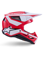 Alpinestars S-M3 Heat, capacete de motocross unissexo, vermelho, branco e preto brilhante, certificado ECE 22.06