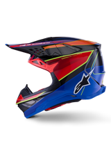 Capacete Supertech M10 Era ECE 22.06 Blue Red Yellow Fluo Glossy