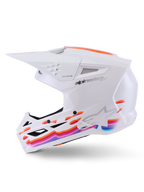 Capacete Alpinestars S-M3 Force OCD, capacete de motocross, branco brilhante, com calota termo-injetada aerodinâmica, ventilação integrada e sistema patenteado de libertação da viseira para corridas off-road