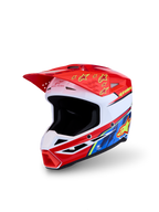 Alpinestars SM3 Falcon Jovem ECE06, capacete de motocross para crianças, vermelho e branco com grafismos amarelos e azuis, certificado ECE 22.06