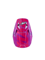 Alpinestars Capacete SM3 Falcon Juventude ECE06, capacete de motocross para jovens, roxo e rosa fluo com estrelas brancas