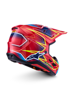 Alpinestars capacete S-M7 Cast ECE06, motocross, vermelho e amarelo fluo, acabamento brilhante, certificado ECE 22.06.