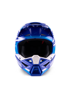 Yamaha S-M3 Helmet ECE 22.06, Motocross Helmet, Blue and White Glossy, front view highlighting the protective chin bar with Yamaha branding and multiple ventilation ports.