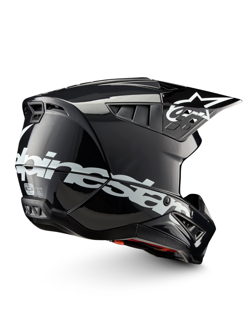 Alpinestars S-M5 Corp, capacete de motocross cinzento escuro brilhante e branco, certificado ECE 22.06 para todo-o-terreno.