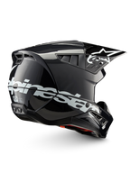 Alpinestars S-M5 Corp, capacete de motocross cinzento escuro brilhante e branco, certificado ECE 22.06 para todo-o-terreno.