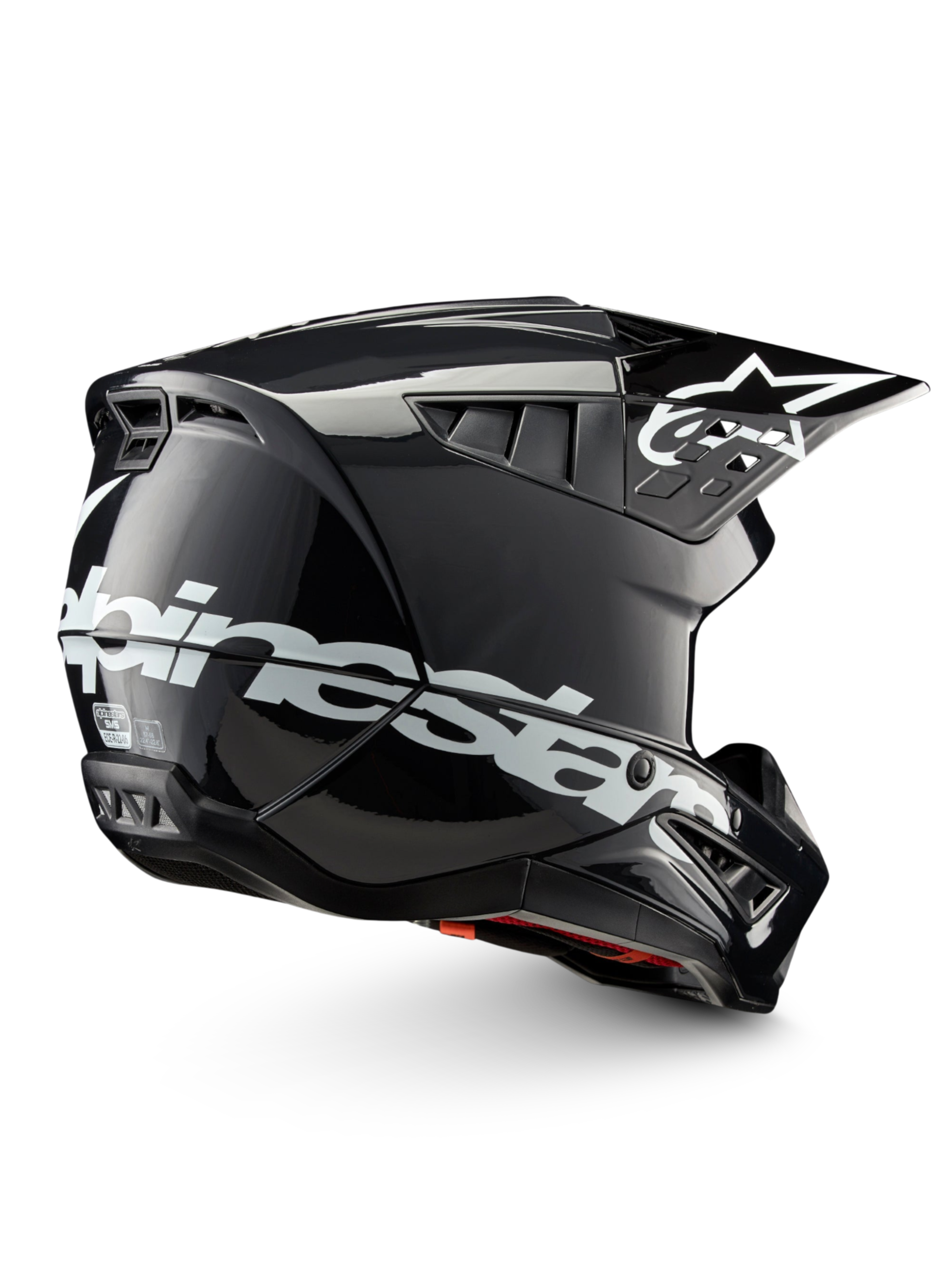 Alpinestars S-M5 Corp, capacete de motocross cinzento escuro brilhante e branco, certificado ECE 22.06 para todo-o-terreno.