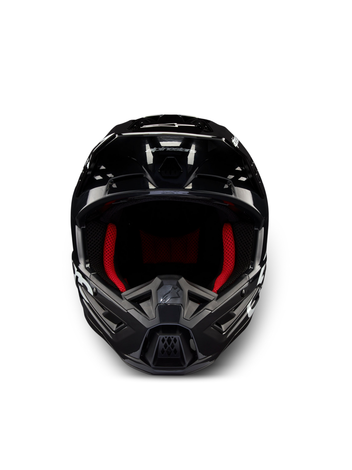 Alpinestars S-M5 Corp ECE 22.06, capacete de motocross cinzento escuro brilhante com interior vermelho, certificado ECE.