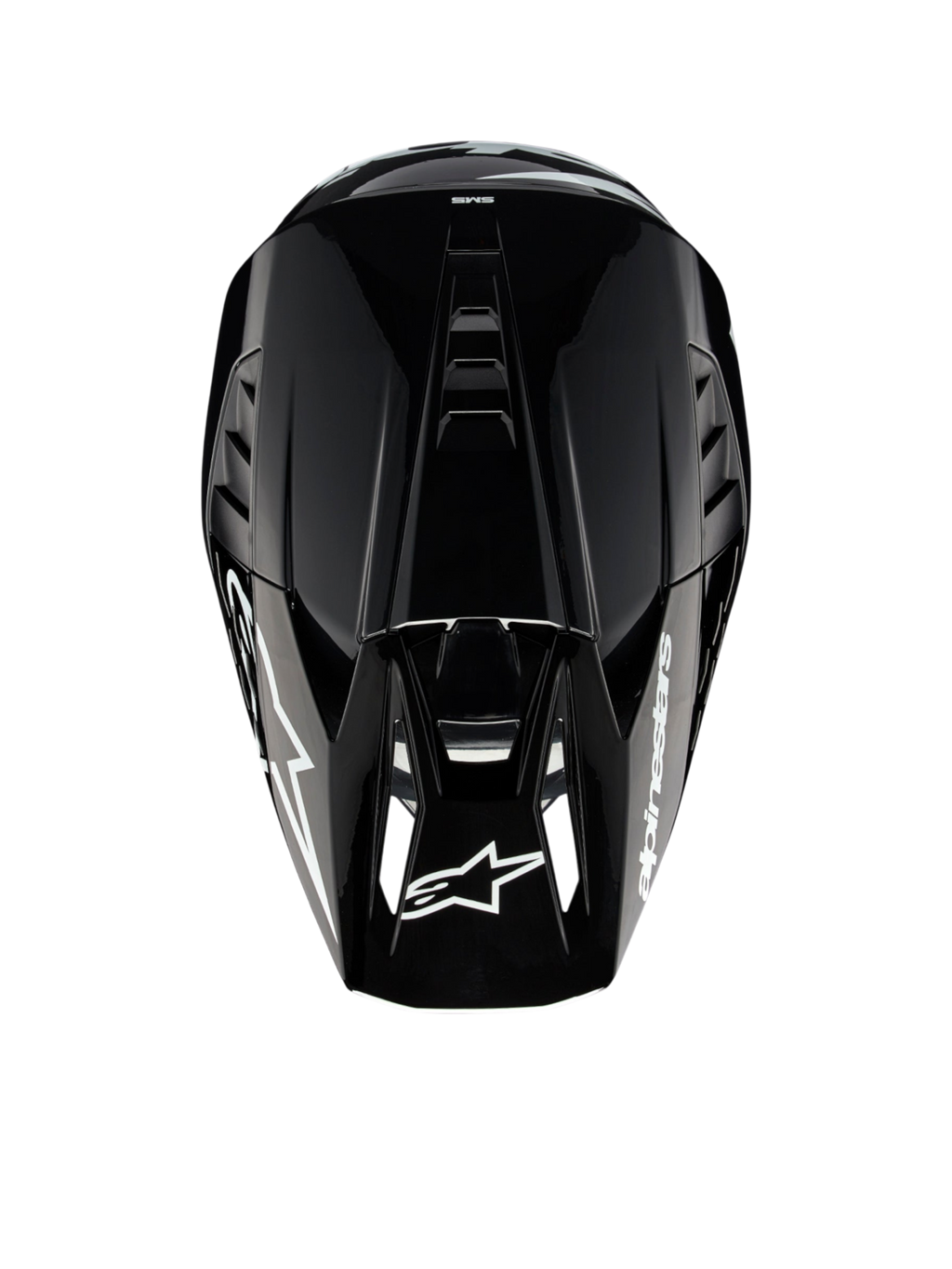 Alpinestars Capacete S-M5 Corp, motocross, cinzento escuro brilhante, vista superior com ventilação, certificado ECE 22.06