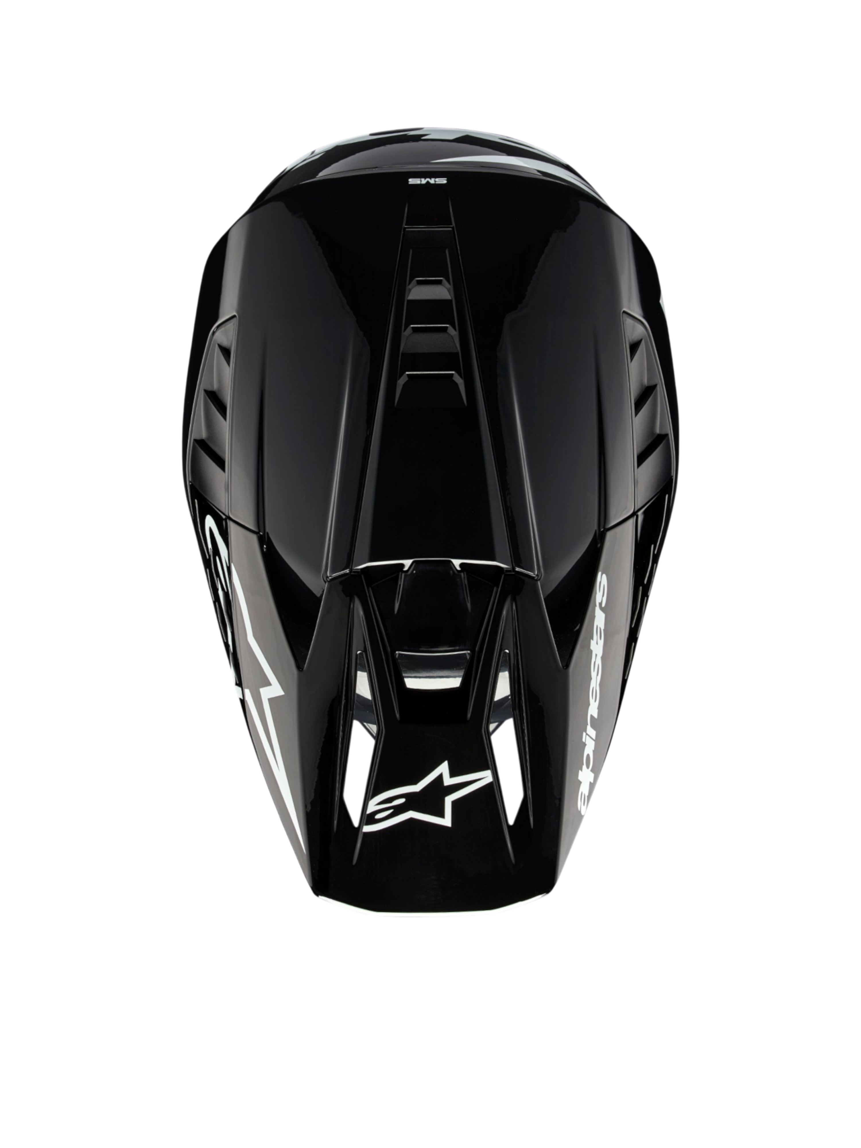 Alpinestars Capacete S-M5 Corp, motocross, cinzento escuro brilhante, vista superior com ventilação, certificado ECE 22.06