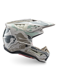 Alpinestars S-M5 Mineral Motocross Helmet in Warm Gray and Celadon Green, ECE 22.06 certified off-road protection.