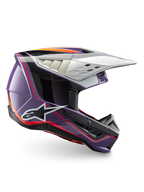 Capacete Alpinestars S-M5 Sail, capacete de motocross violeta e preto brilhante, certificado ECE 22.06, para off-road.