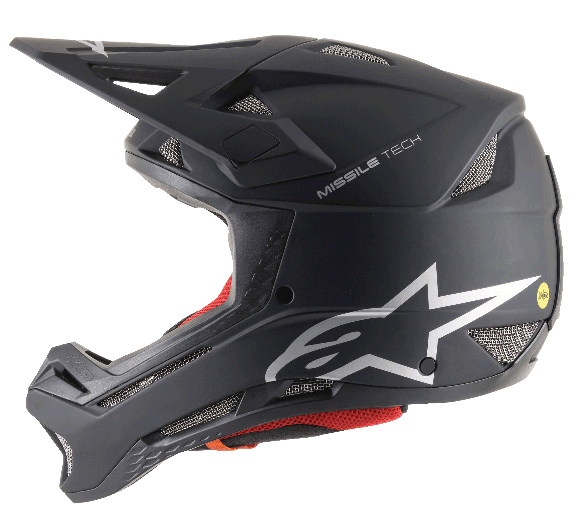 Missile Tech Solid Helmet in Black Matt, full-face downhill MTB helmet featuring MIPS protection and mesh ventilation.