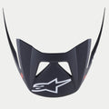 Alpinestars Viseira Vector Tech A1, viseira de substituição para capacete de MTB, acabamento mate em preto e cinzento claro, logótipo Astars branco proeminente na frente, design angular de encaixe com aberturas de ventilação