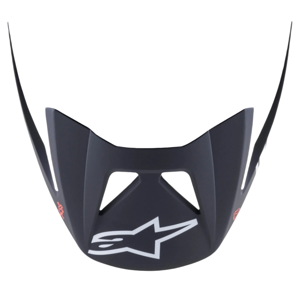 Alpinestars Viseira Vector Tech A1, viseira de substituição para capacete de ciclismo, Preto Cinza Claro Mate, com logótipo A-star branco na parte frontal, construção em plástico durável para utilização em MTB trail e enduro