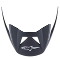 Alpinestars Visor Vector Pro A2, viseira de substituição para capacete de MTB, preto mate Ebony, com logótipo Astars branco na frente, forma aerodinâmica angular com aberturas de ventilação, acabamento em plástico mate