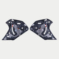 Alpinestars Supertech R10 Shield Mechanism, acessório para capacete, preto, par de mecanismos de substituição de viseira para capacetes S-R10, componentes complexos em plástico preto com peças mecânicas metálicas e cor-de-laranja visíveis, hardware essencial para o funcionamento da viseira do capacete