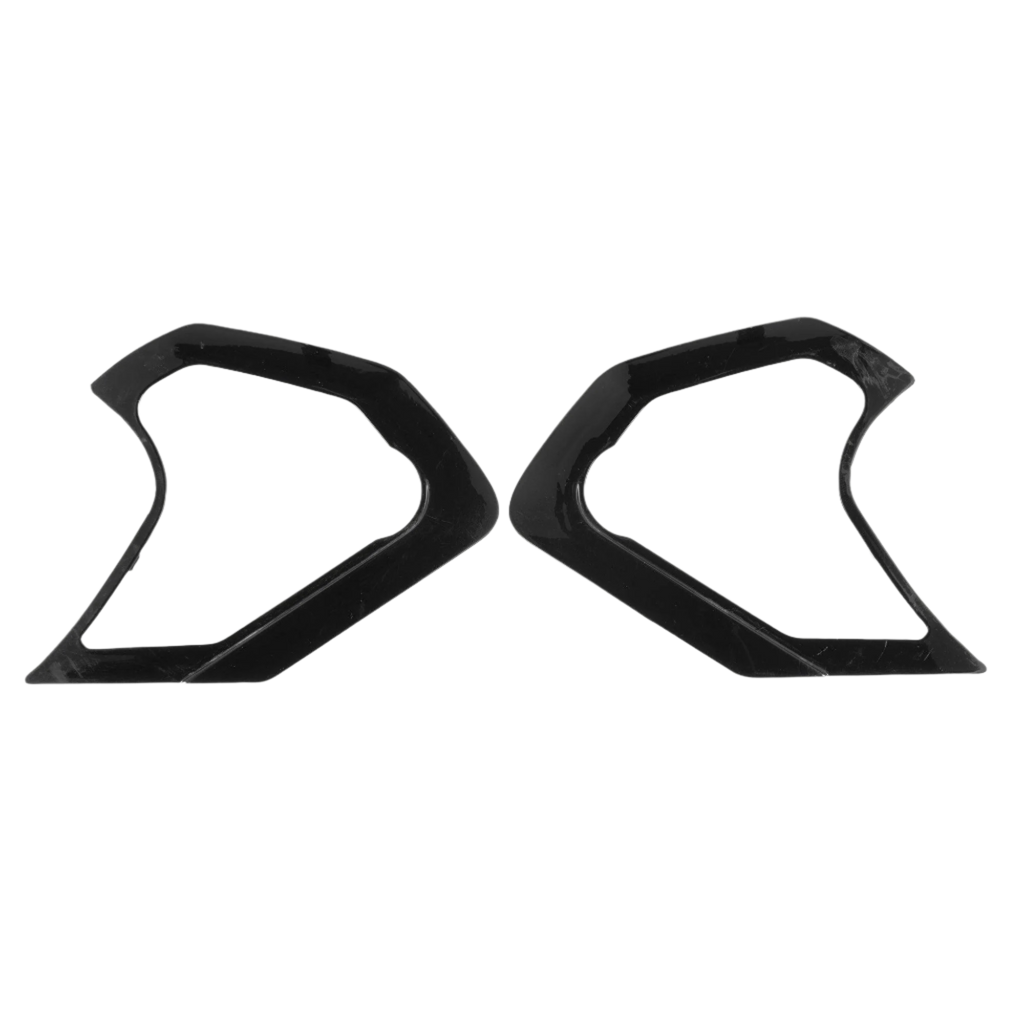 Alpinestars Supertech R10 Shield Mechanism Cover, Black Glossy, pair of plastic replacement components for visor mechanism, geometric shape with cutouts, official replacement part for S-R10 helmets