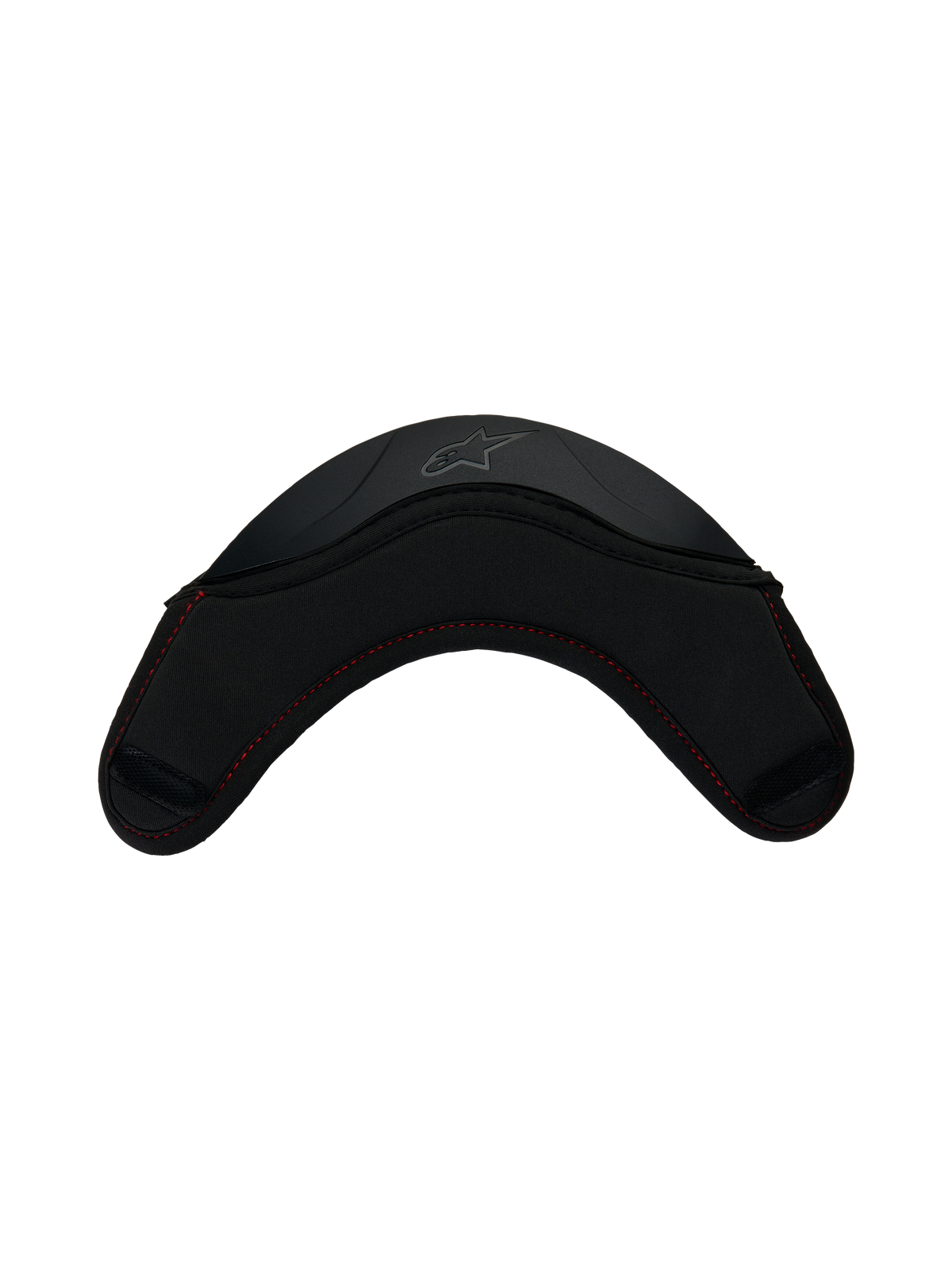 Alpinestars S-R7 Cortina De Queixo, acessório de capacete de corrida de moto, preto com costuras vermelhas e construção em TPU