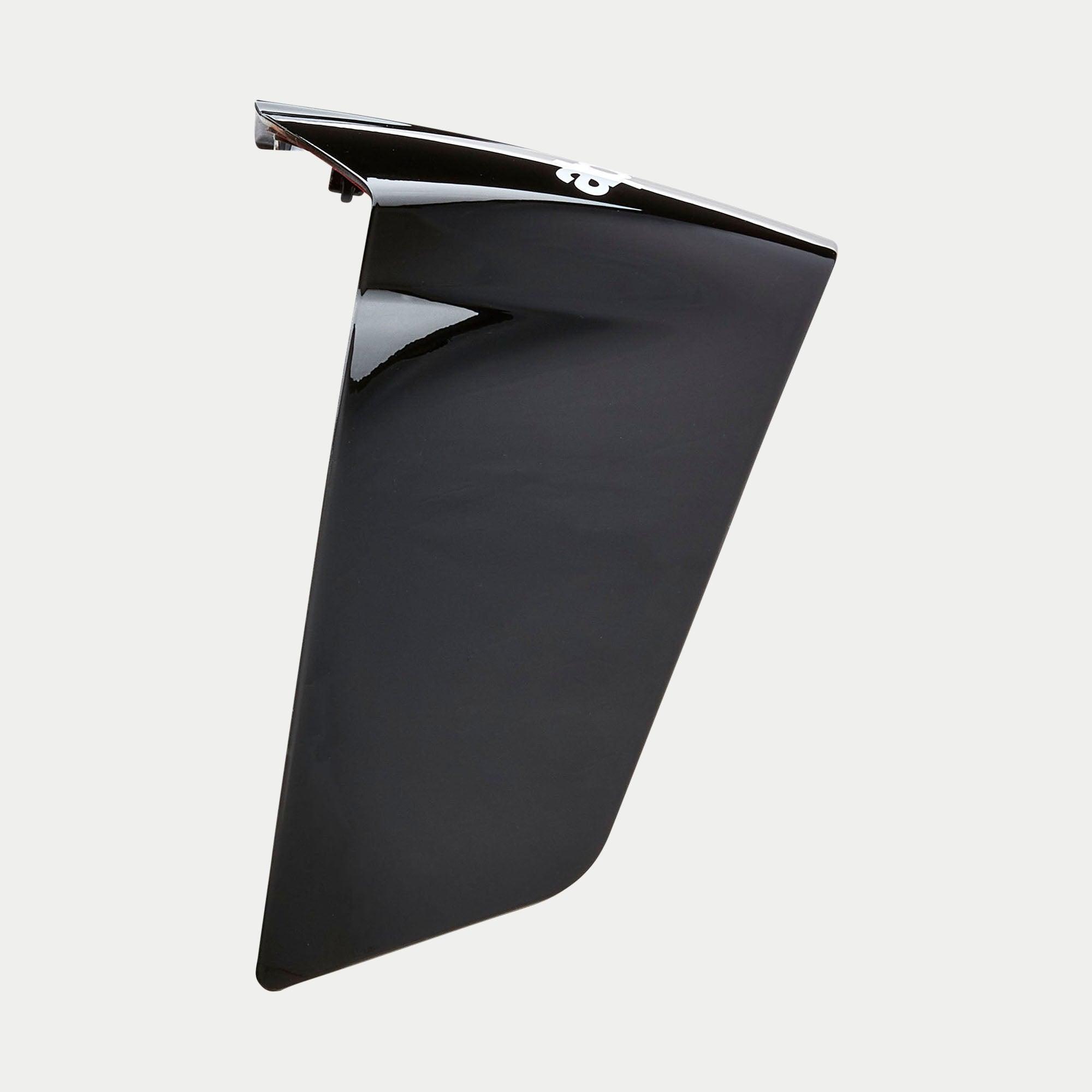 Alpinestars Supertech R10 Solid Race Spoiler, acessório para capacete, preto sólido brilhante, peça de substituição aerodinâmica com acabamento polido e detalhe do logótipo em branco
