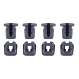 Alpinestars Supertech R10 Connector Set For Spoiler, eight-piece replacement kit, black plastic clips, featuring four peg-style and four square-base connectors, official accessory for S-R10 motorcycle helmets