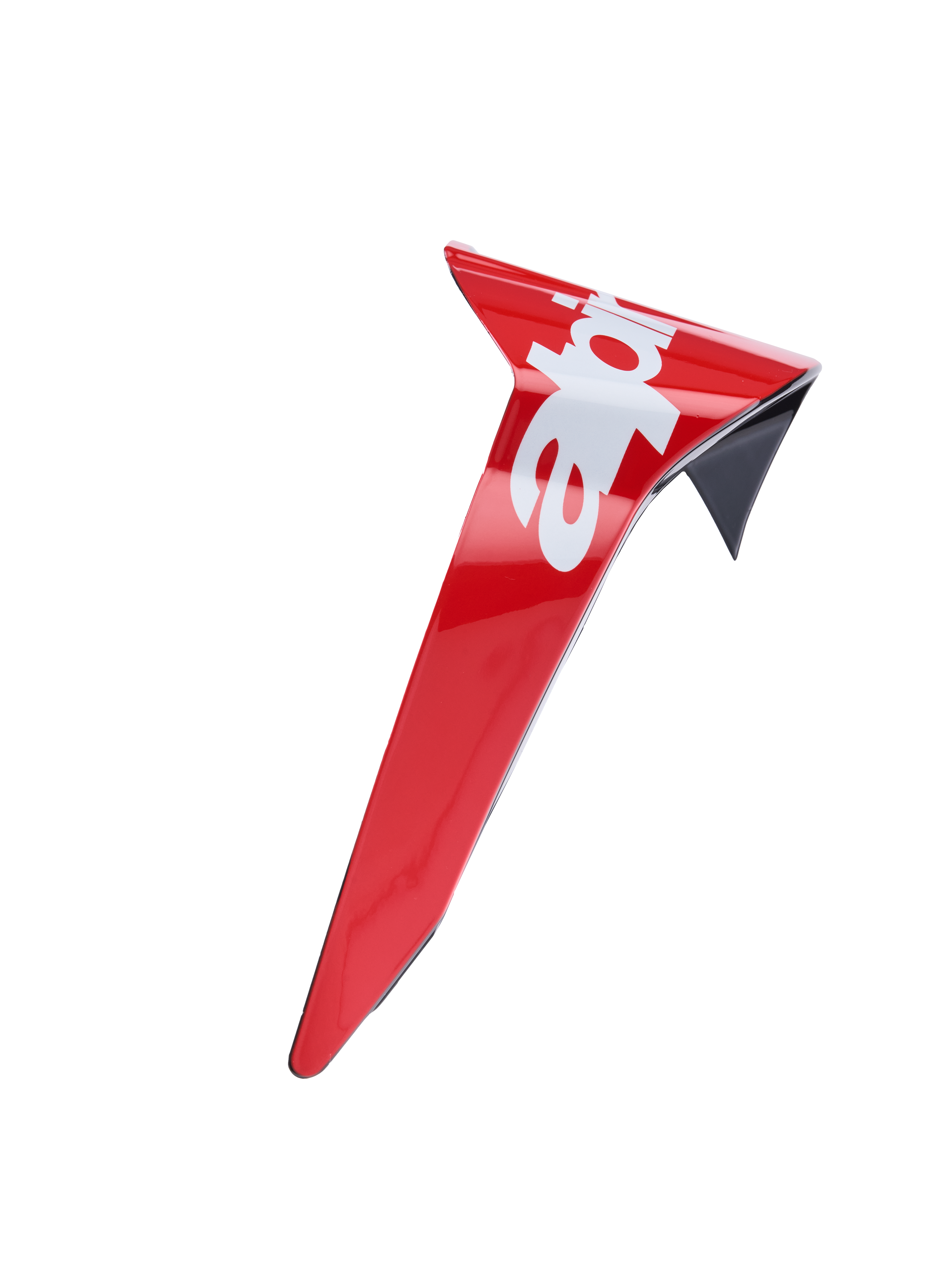 Alpinestars Supertech R10 Arius Standard Spoiler, Glossy Red and White, Aerodynamic Helmet Accessory, Replacement Spoiler with Black Trim and Logo Detail