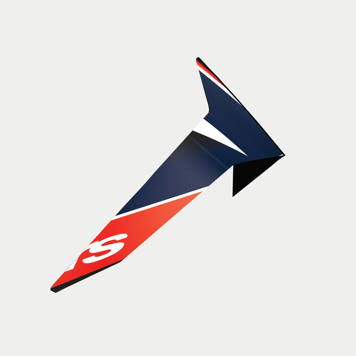 Alpinestars Supertech R10 Team Standard Spoiler, acessório para capacete de motociclismo, carbono preto, vermelho fluo e azul escuro mate, design aerodinâmico com padrões gráficos e logótipo branco, peça de substituição oficial para capacetes S-R10