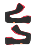 Alpinestars S-M5 22.06 Regular Cheek Pad Set, almofadas de substituição para capacete, preto e vermelho, construção em espuma macia acolchoada com acabamento em tecido de malha vermelha, etiquetas cor de laranja da marca, acessórios para capacete de motociclismo