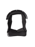 Alpinestars S-M7 Crown Pad, Black helmet liner with U-shaped design, cushioned interior with textured fabric, grey mesh material border, plastic snap-connection points, motorcycle helmet comfort and protection padding