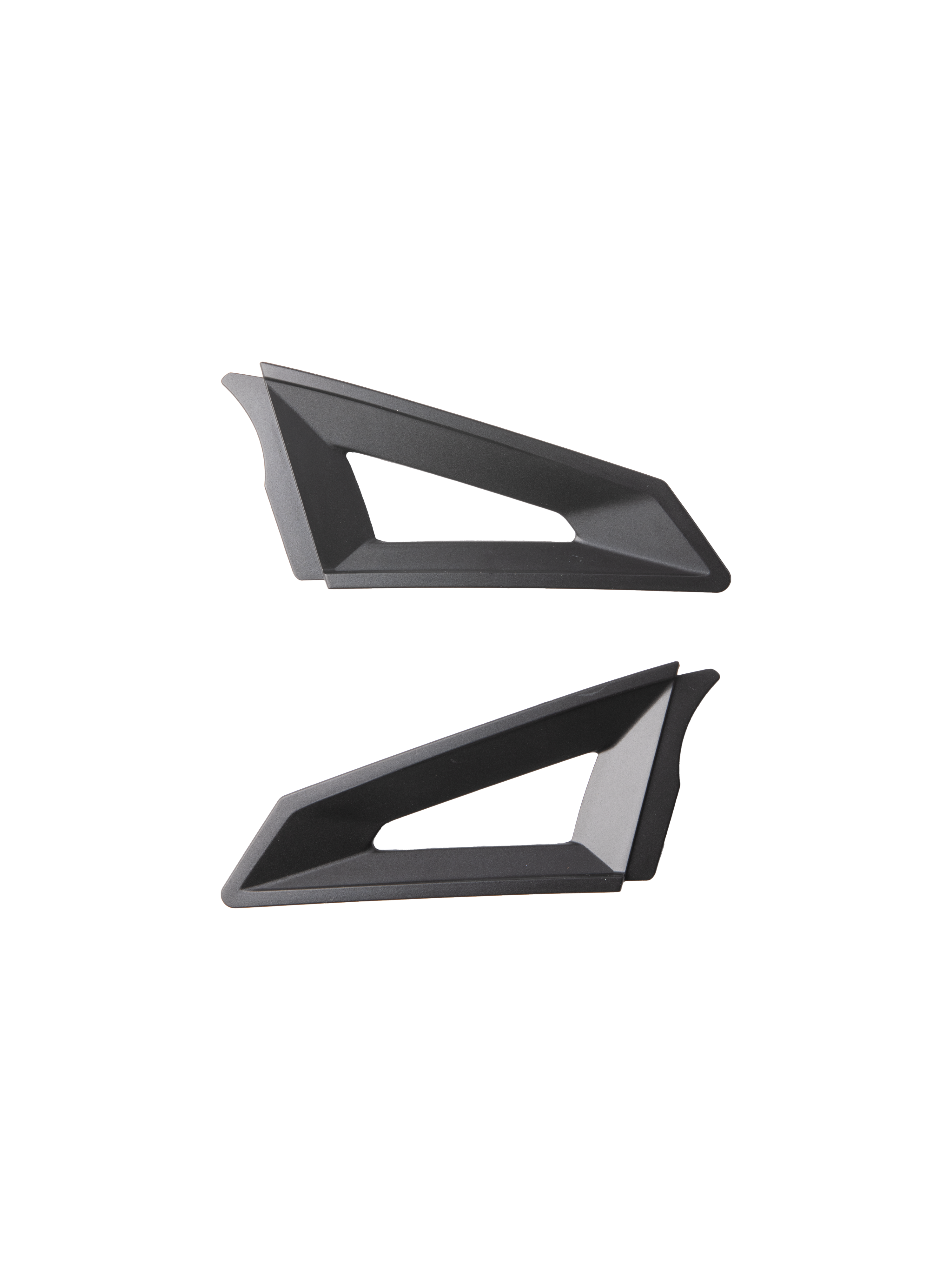 Alpinestars S-M3 Top Vent Sides, par de componentes de substituição para ventilação de capacete, pretas, design geométrico com recortes triangulares, acabamento mate, construção em plástico para capacetes de motocross