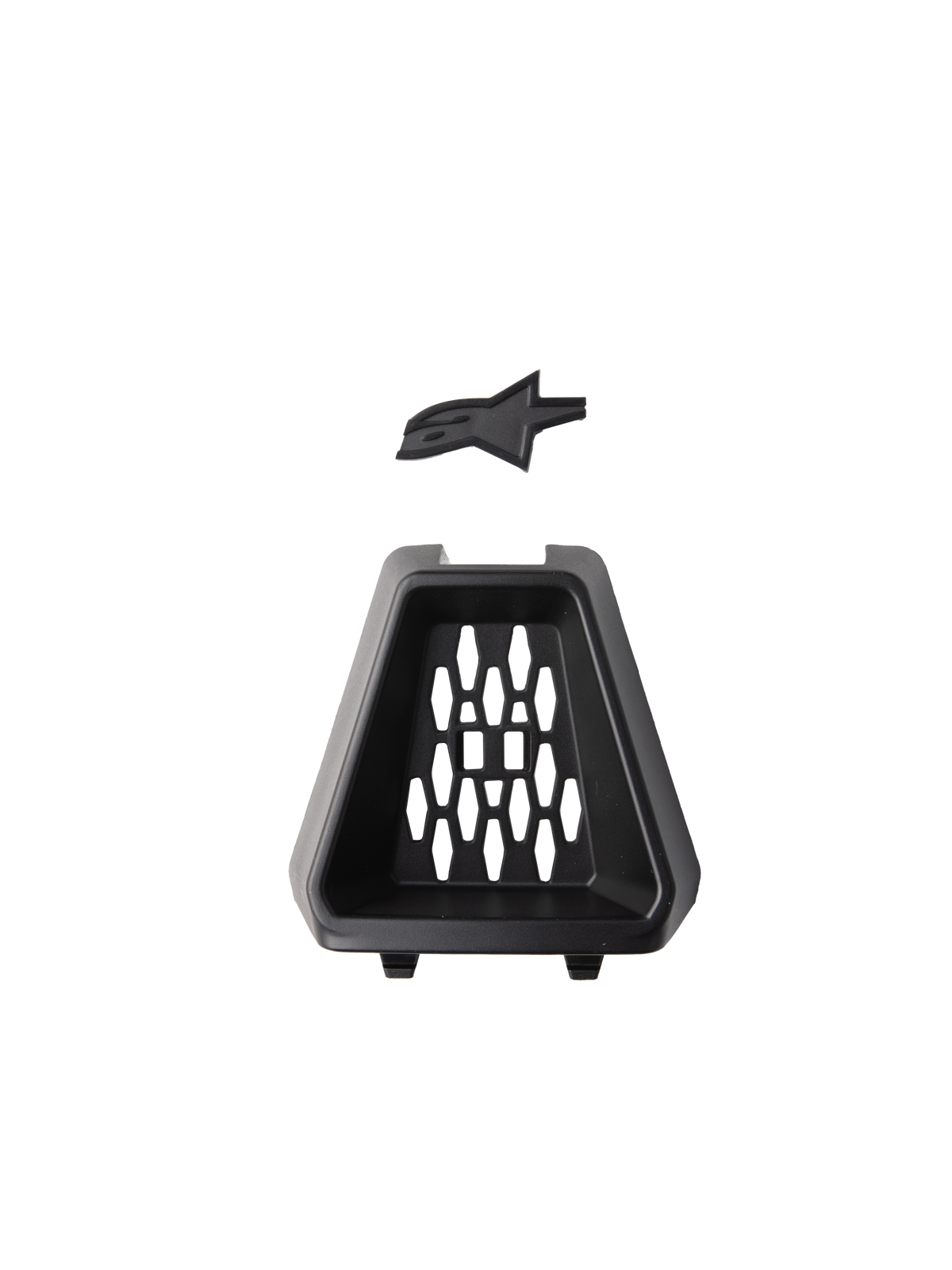 Alpinestars S-M3 Chin Vent, acessório para capacete, preto, peça de substituição oficial com ventilação trapezoidal em plástico, padrão em favo de mel e inserção separada do logótipo Astars, para capacetes de motociclismo todo-o-terreno