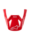 Visor Alpinestars S-M3 Radium, peça para capacete de motocross, vermelho e branco brilhante com logótipo Astars.