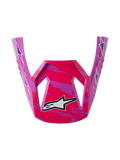 Alpinestars Visor SM3 Falcon ECE06, visor de motocross roxo e rosa fluo, acabamento brilhante, com logótipos Astars