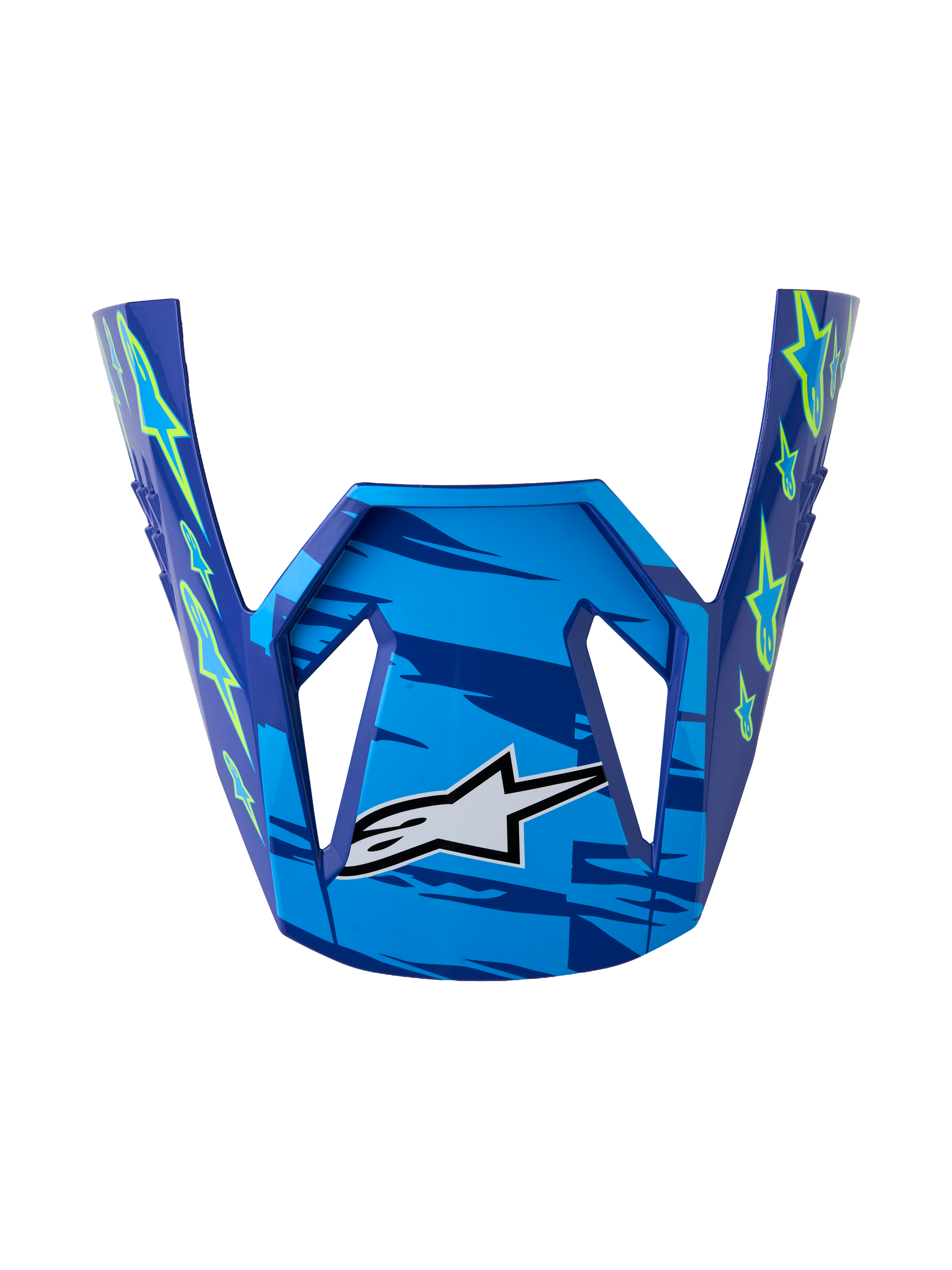 Visor Alpinestars SM3 Falcon ECE06, peça de substituição para motocross, azul e amarelo fluorescente, acabamento brilhante.