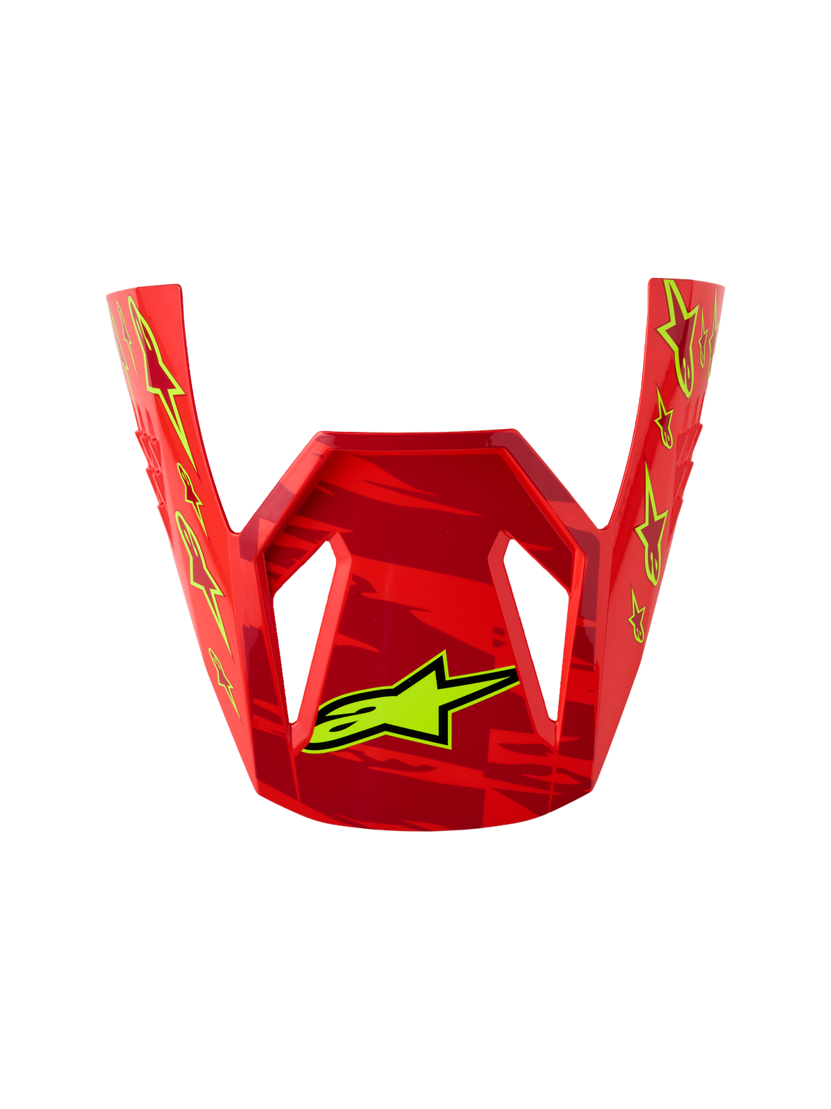 Alpinestars Youth SM3 Falcon Visor, red and yellow fluo motocross helmet replacement part, glossy finish.