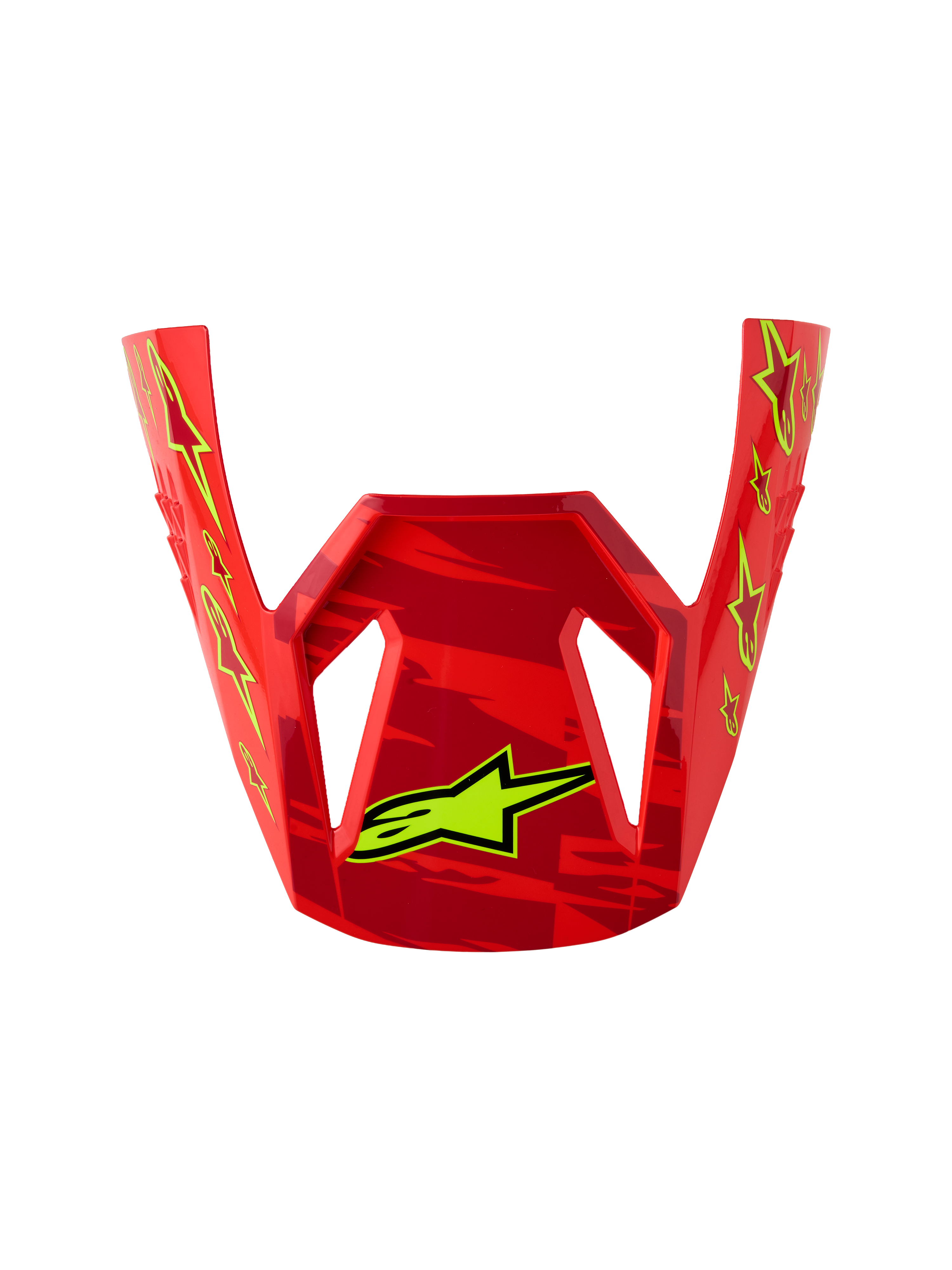 Alpinestars Visor SM3 Falcon jovem, peça de substituição para motocross, vermelho e amarelo fluo, acabamento brilhante.