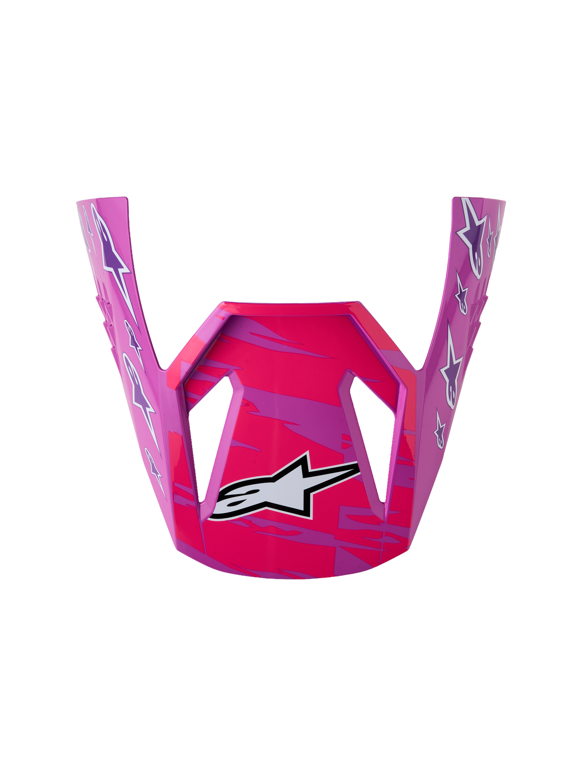 Alpinestars SM3 Youth Falcon Visor, glossy purple and pink fluo plastic replacement for youth motocross helmets.