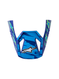 Alpinestars Visor SM3 Falcon Jovem, visor de capacete de motocross, azul e amarelo fluorescente, acabamento brilhante.