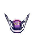 Viseira Alpinestars S-M7 Deed, acessório para capacete de motocross, roxo, rosa e branco, acabamento brilhante com logótipo de estrela amarelo néon e marca SM7, design aerodinâmico angular para corridas de todo-o-terreno