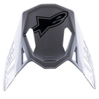 Alpinestars S-M8 Factory Visor, acessório para capacete de motocross, branca com logótipo Alpinestars preto, pala de substituição com aberturas aerodinâmicas e design de encaixe para capacetes Supertech M8