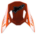 Alpinestars S-M8 Factory Visor, pala de substituição para capacete de motocross, laranja brilhante com logótipo Astar em preto e cinzento, acessório de encaixe para corridas todo-o-terreno