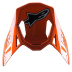 Alpinestars S-M8 Factory Visor, pala de substituição para capacete de motocross, laranja brilhante com logótipo Astar em preto e cinzento, acessório de encaixe para corridas todo-o-terreno