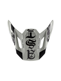 Alpinestars Limited Edition S-M7 Wolf Dust Visor 22.06, Motocross Helmet Replacement Peak, Dune and Black Glossy, featuring gothic-style graphics and 'ONE GOAL' 'ONE VISION' text, aerodynamic design for off-road racing